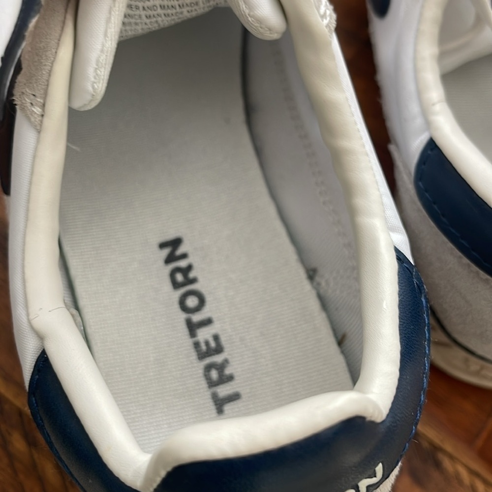 Tretorn Rawlins Suede Shoes Womens Size 9M White Navy Sneakers Blokecore Retro - Picture 6 of 13